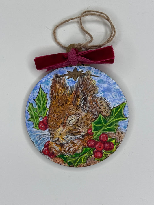 Sleeping Squirrel Ornament