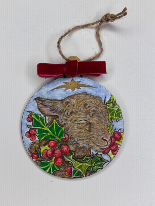 Sleepy Lamb Goat Ornament