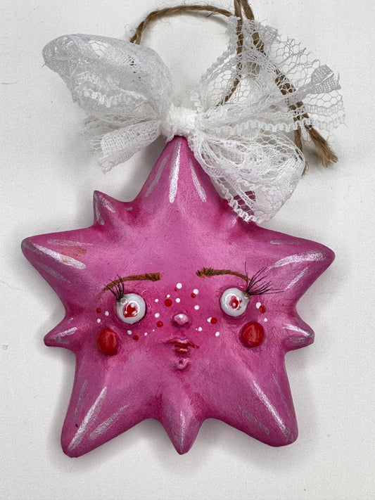 Whimsy Star Ornament- Pink
