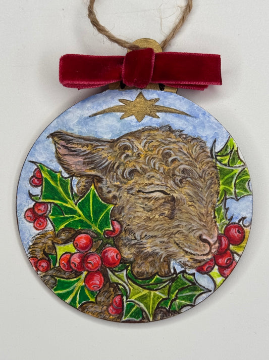 Sleepy Lamb Goat Ornament