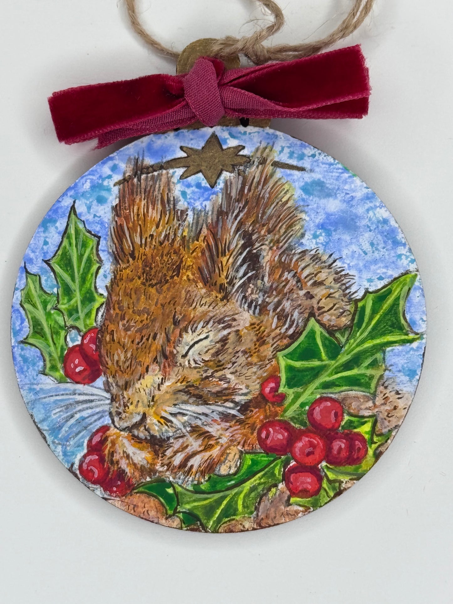 Sleeping Squirrel Ornament