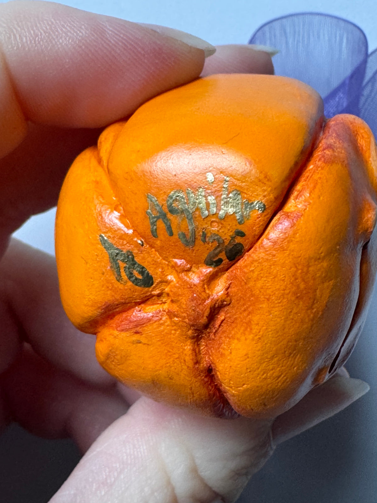 Hand Sculpted Pumpkin Babe -B
