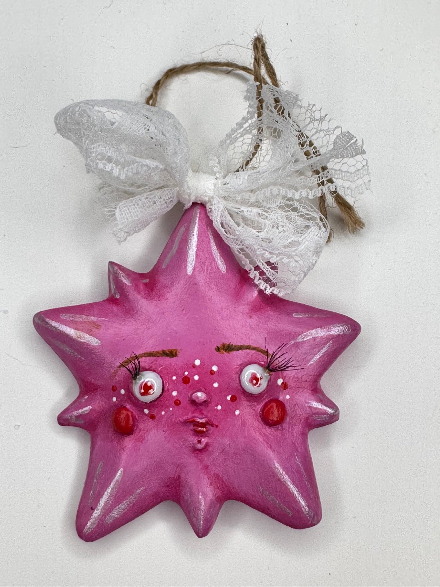 Whimsy Star Ornament- Pink