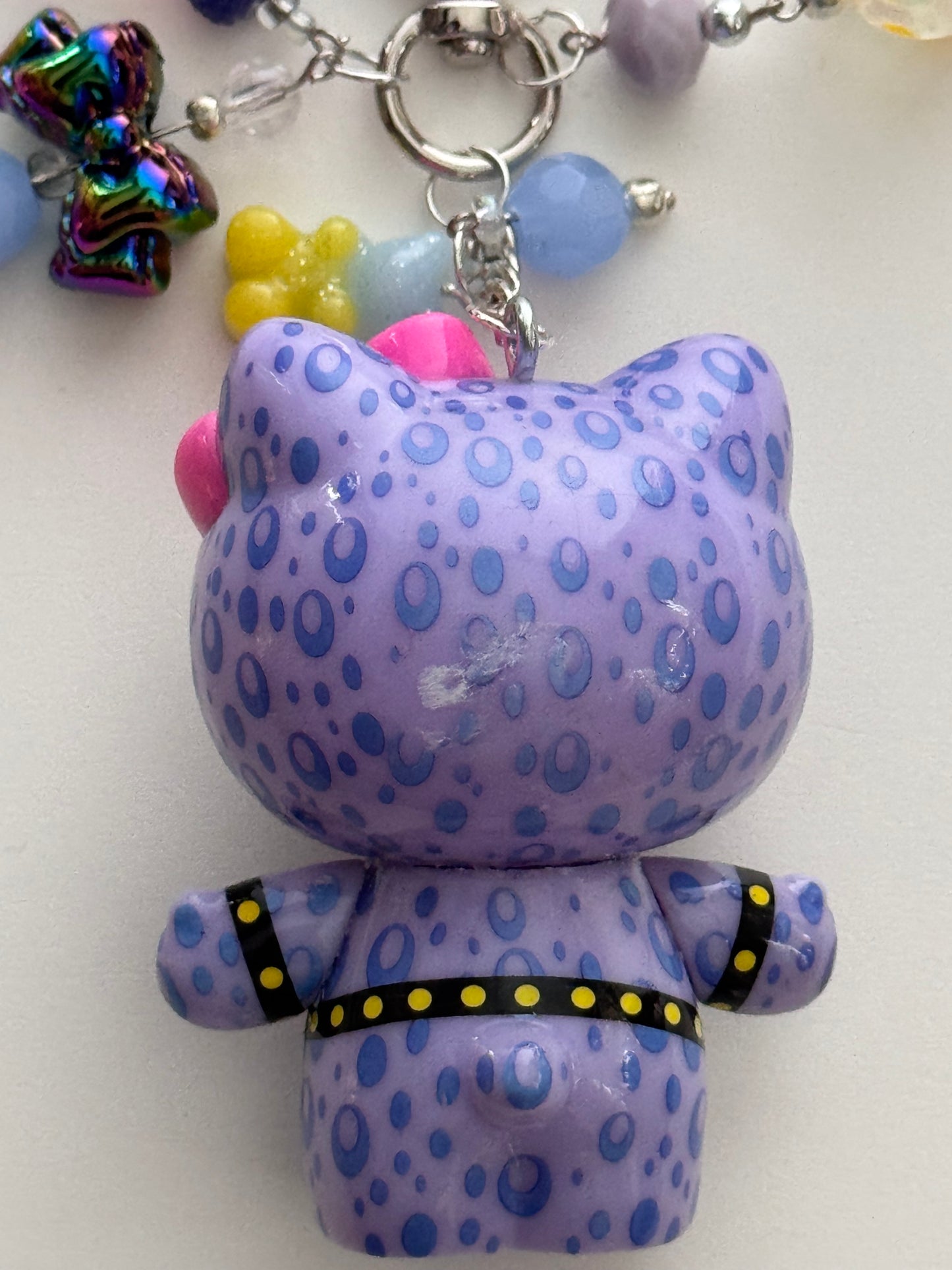 Purple Leopard Hello Kitty Purse Pal/Bag Charm