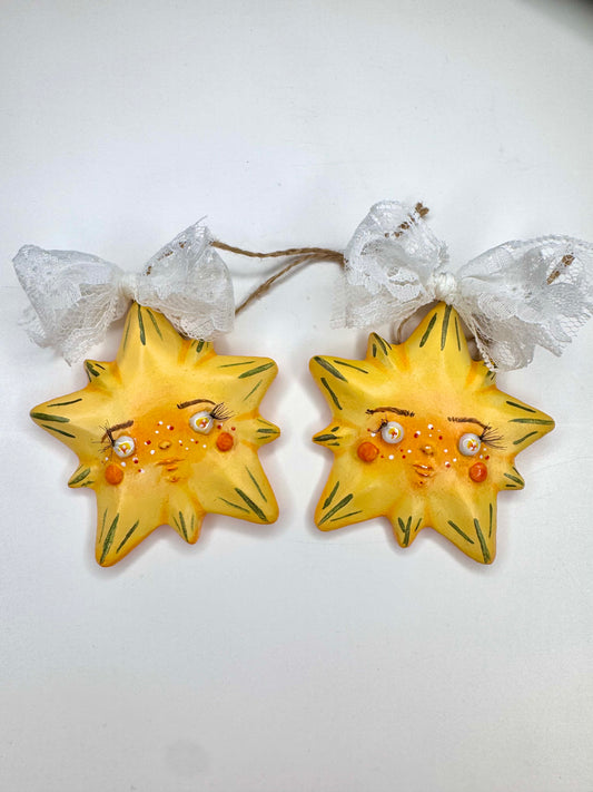 Whimsy Star Ornament - Yellow
