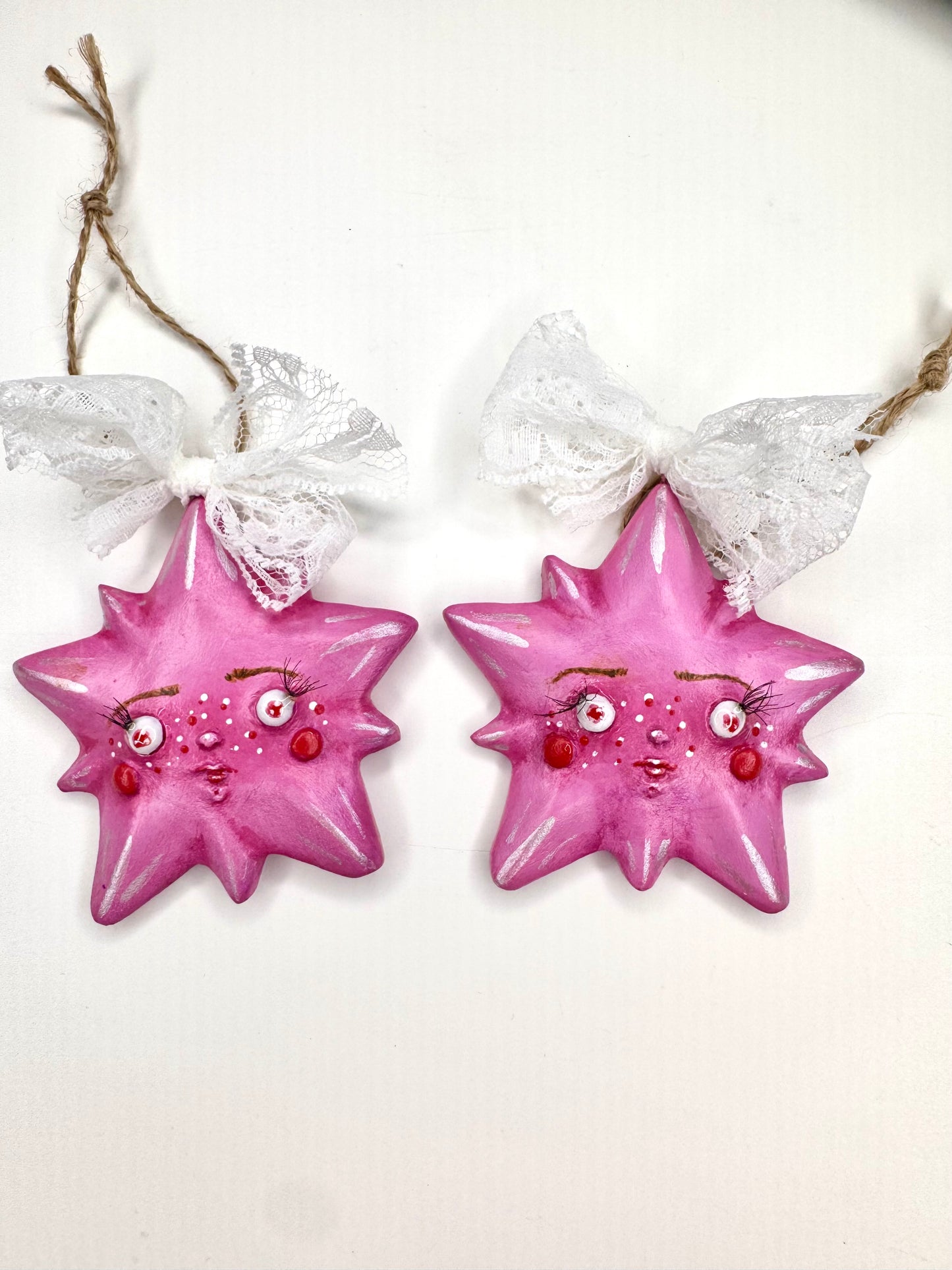 Whimsy Star Ornament- Pink