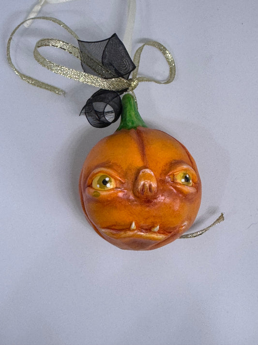 Large Hand Sculpted Pumpkin Babe -C