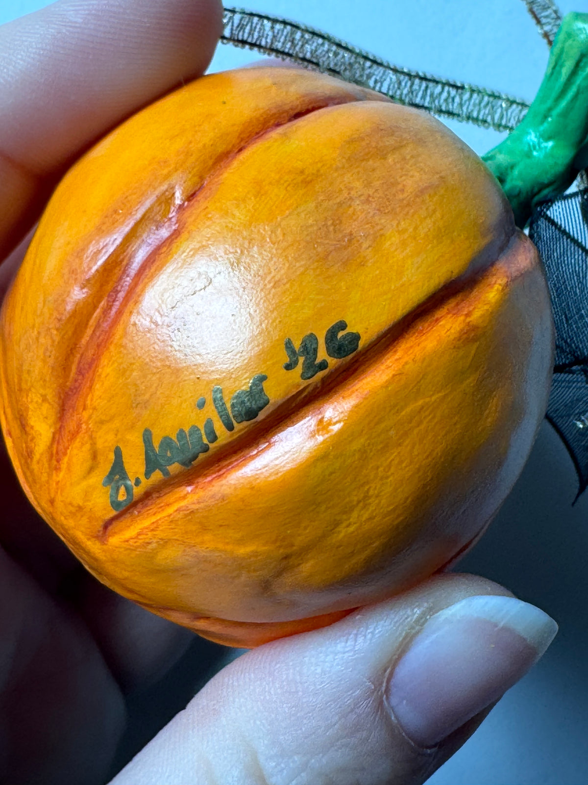 Large Hand Sculpted Pumpkin Babe -C