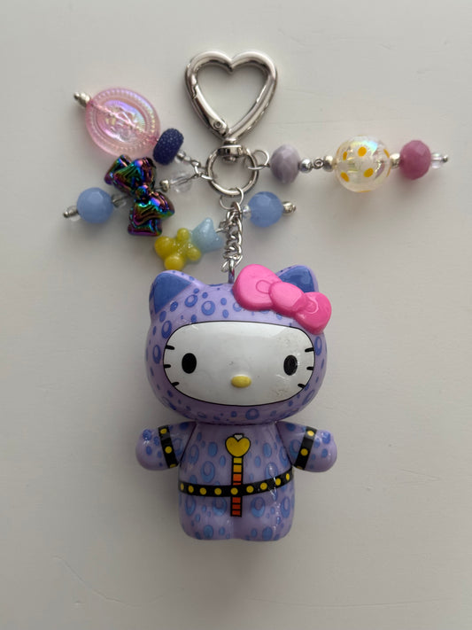 Purple Leopard Hello Kitty Purse Pal/Bag Charm