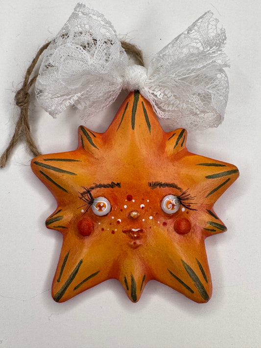Whimsy Star Ornament - Orange