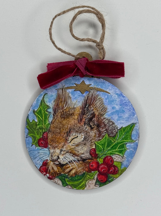 Sleeping Squirrel ornament